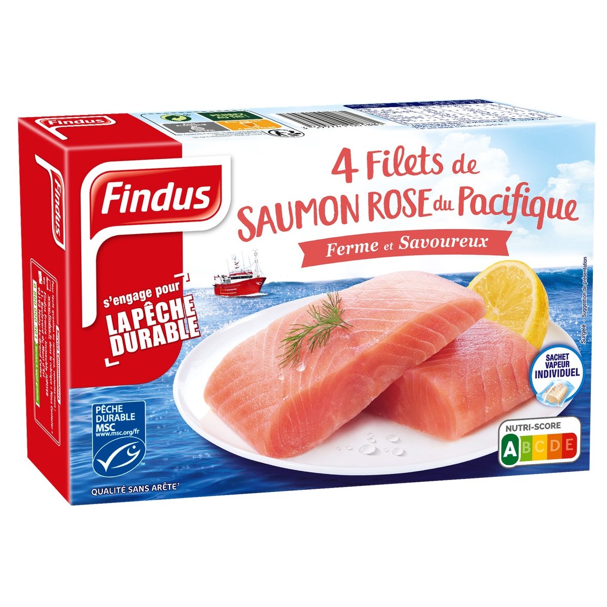 4 Filets sans peau Saumon Rose Sauvage du Pacifique